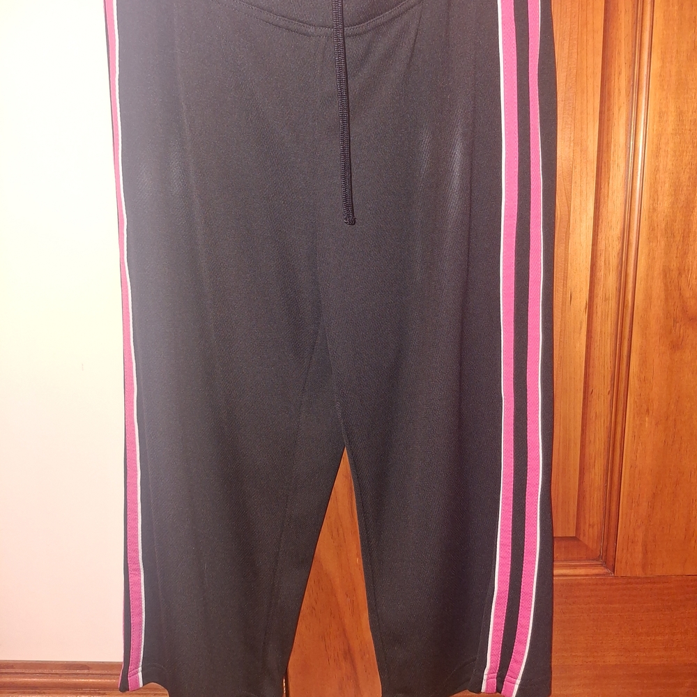 Made for Life Black Track Pants with Pink Stripes